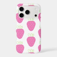 Pink Strawberry Minimalist Watercolor Fruit Fruit