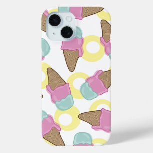 Pink Strawberry Mint Summer Retro Ice Cream Casing iPhone 15 Case