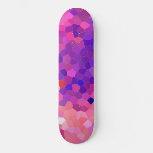 Pink Strawberry Mosaic Pattern Skateboard
