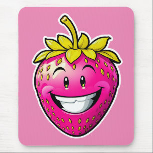 Pink Strawberry Mouse Mat