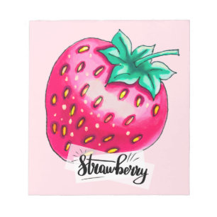Pink strawberry notepad