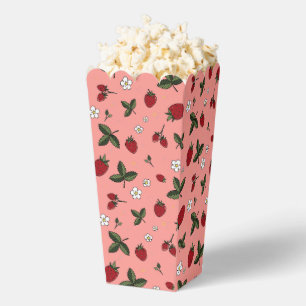 Pink Strawberry Party Favour Popcorn Box