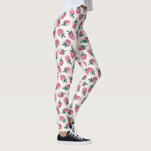 Pink strawberry pattern leggings