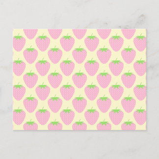 Pink Strawberry Pattern. Postcard