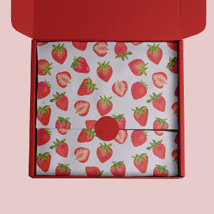 Pink Strawberry Summer Fruit Pattern Tissue Paper