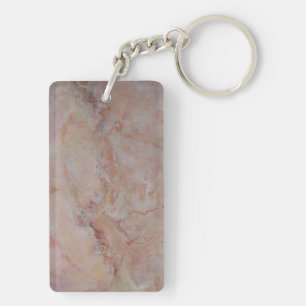 Pink striated marble stone finish key ring