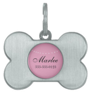 Pink String Light Pet Tag