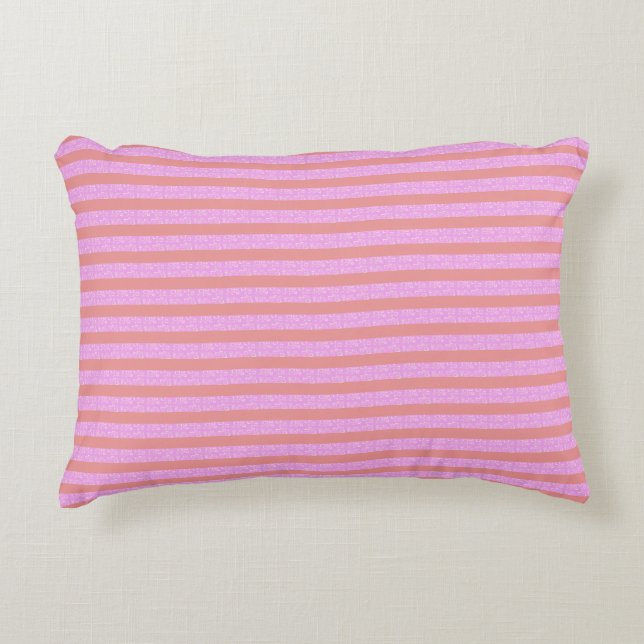 Pink Stripe Accent Pillow (Front)