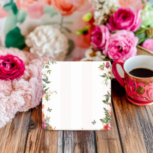 Pink stripe and Red Floral Post-it Notes
