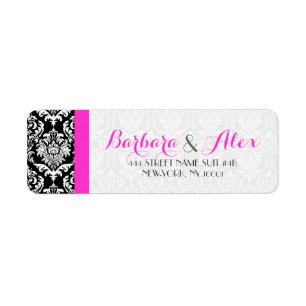 Pink Stripe Black And White Damasks 2