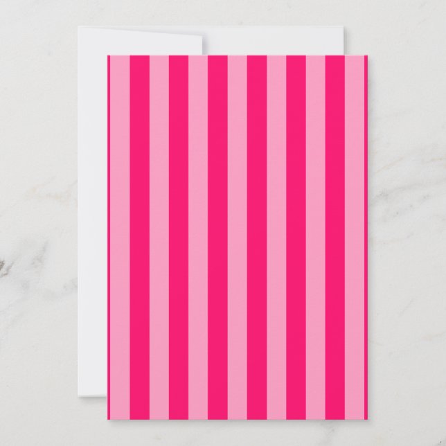 Pink Stripe Blank Girly Invitation (Front)