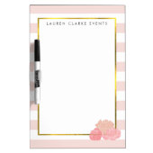 Pink Stripe & Blush Peony Dry Erase Board (Front)