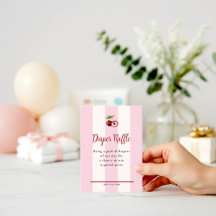 Pink Stripe Cherry Accent Diaper Raffle 