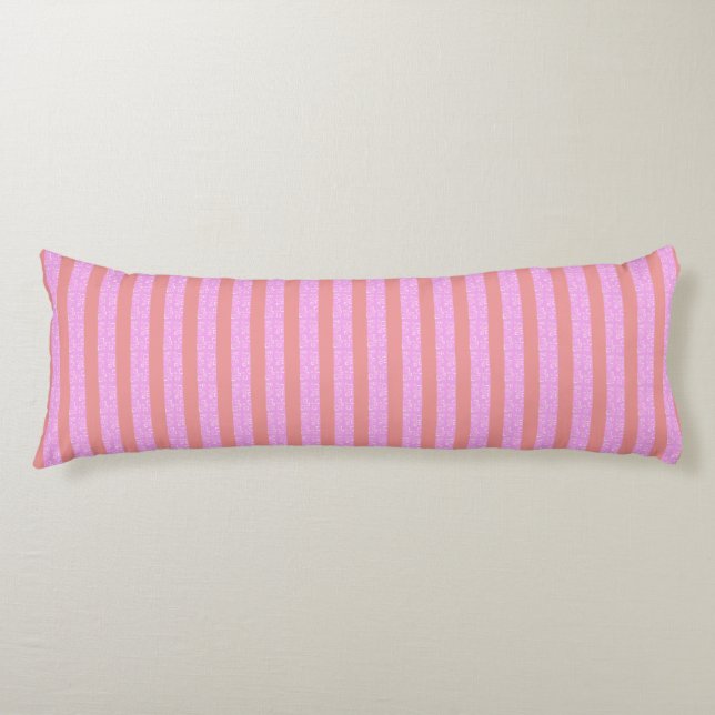 Pink Stripe College Dorm Pillow (Front)