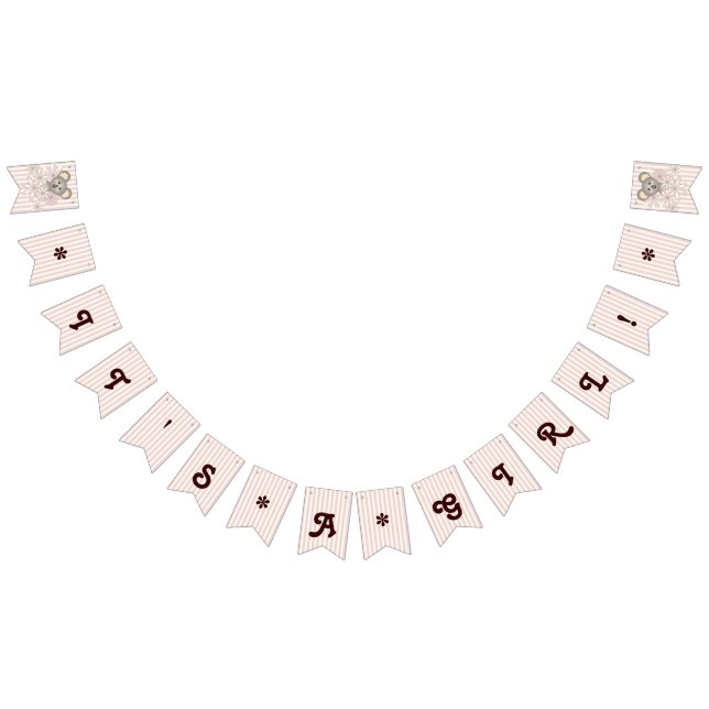 Pink Stripe Cute Koala Baby Shower It's a Girl Bunting (All)