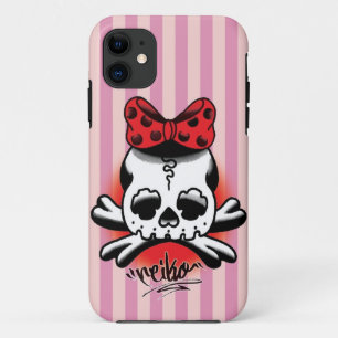 Pink Stripe Dokuro-Chan iPhone 11 Case