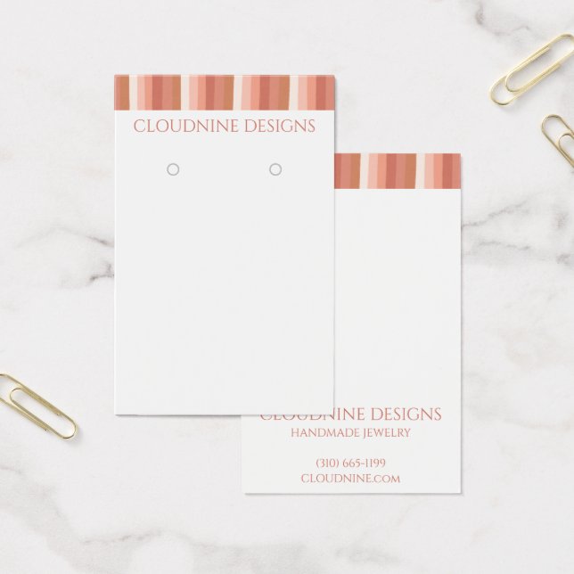 Pink Stripe Earring Necklace Jewellery Display Car (Office)