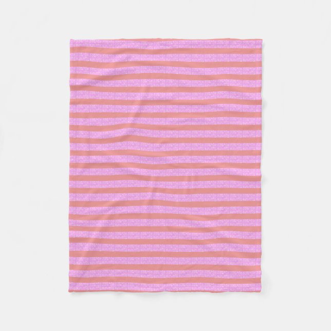 Pink Stripe Fleece Blanket (Front)