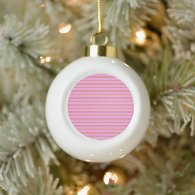 Pink Stripe Geometric Christmas Ornament (Tree)