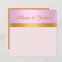PINK STRIPE GOLD METALLIC WEDDING ENGAGEMENT