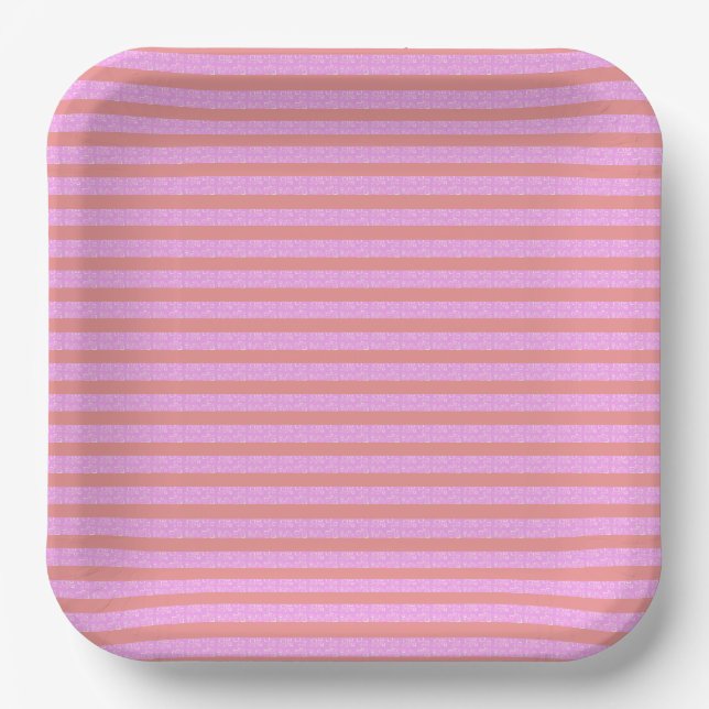 Pink Stripe Paper Plates (Front)