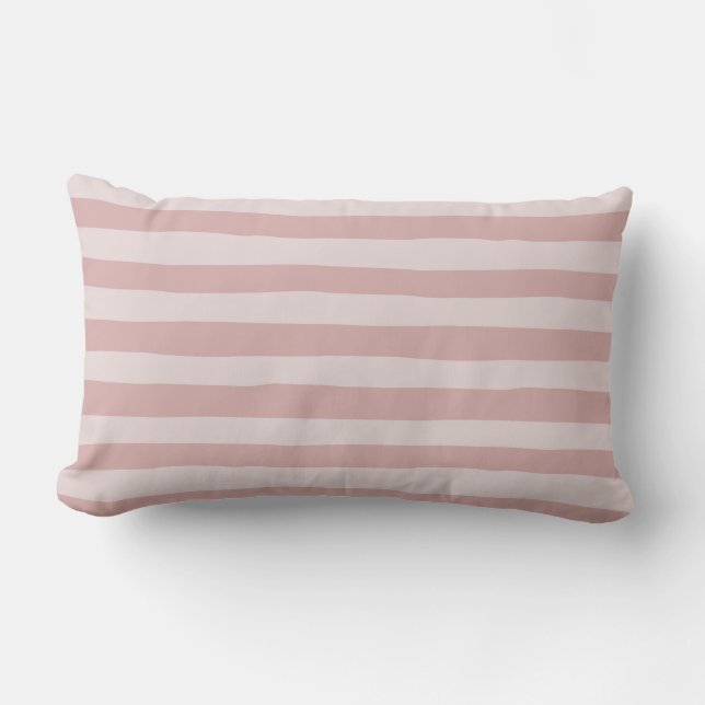 Pink Stripe Pattern Two Beautiful Shades of Pink  Lumbar Cushion (Front)