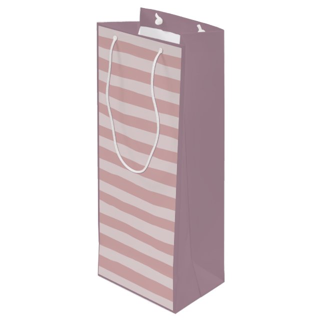 Pink Stripe Pattern Two Beautiful Shades of Pink  Wine Gift Bag (Back Angled)