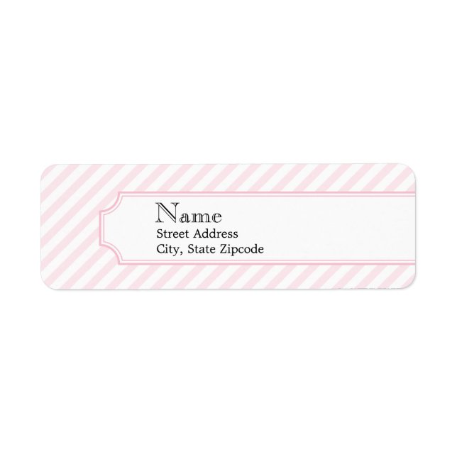 Pink Stripe Return Address Label (Front)