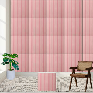 Pink Striped Ceramic Tile Style 2