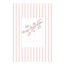 Pink Striped Cherry Blossom Wall Art Print