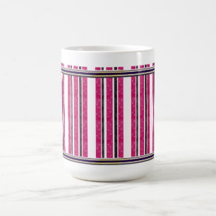 pink striped coffee mug