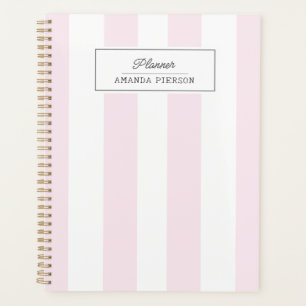 Pink Striped. Cute Personalized  Planner