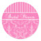 Pink Striped Damask Bridal Shower Sticker