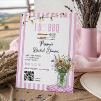 Pink Striped I Do BBQ Wildflower Bridal Shower