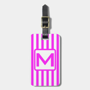 Pink Striped Official Monogrammed Luggage Tag