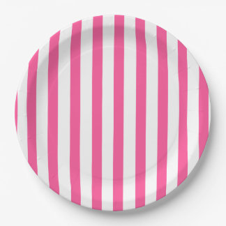 Pink Striped Party Plates