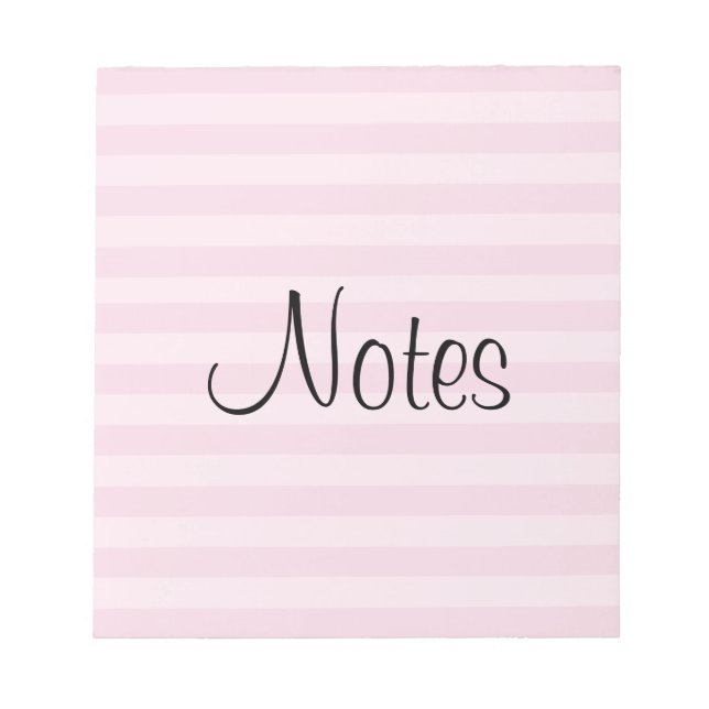 Pink Striped Pattern Notepad (Front)