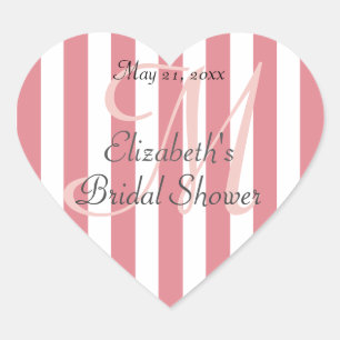 Pink Striped Personalised Heart Shaped Label