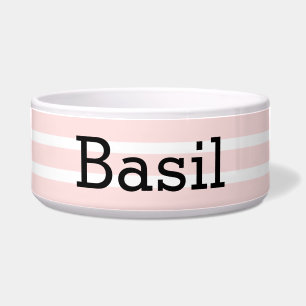 PINK STRIPED pet bowl