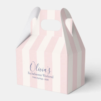 Pink Striped Retro Bachelorette Weekend Favour Box