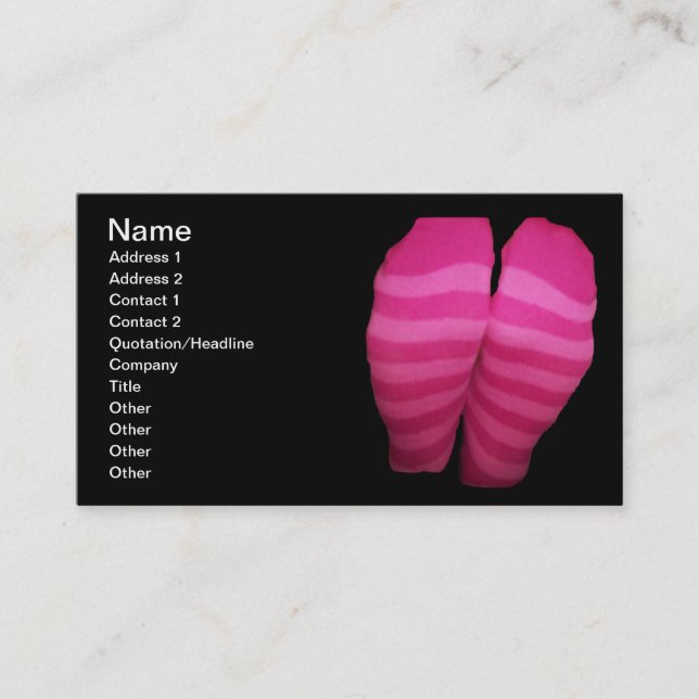 Pink Striped Socks Business Card (Front)