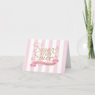 Pink Striped Sugar and Spice Thank You Cards