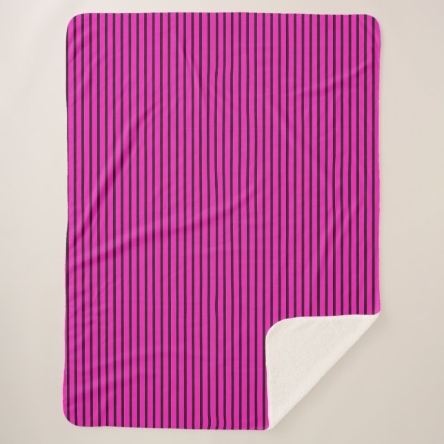 Pink Striped texture Sherpa Blanket (Front)