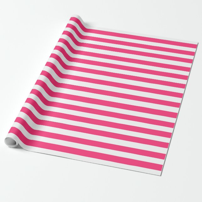 Pink Striped Wrapping Paper (Unrolled)