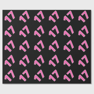 Pink Stripes 17 Event # (Birthday, Anniversary) Wrapping Paper