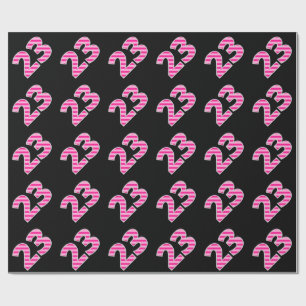 Pink Stripes 23 Event # (Birthday, Anniversary) Wrapping Paper