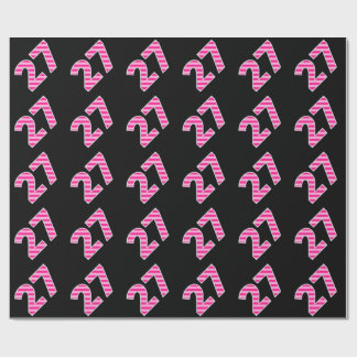 Pink Stripes 27 Event # (Birthday, Anniversary) Wrapping Paper