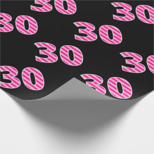 Pink Stripes 30 Event # (Birthday, Anniversary) Wrapping Paper