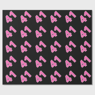 Pink Stripes 41 Event # (Birthday, Anniversary) Wrapping Paper