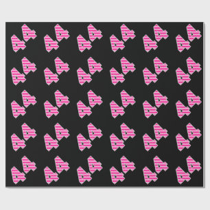 Pink Stripes 44 Event # (Birthday, Anniversary) Wrapping Paper